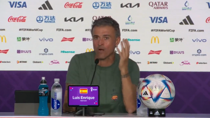 Luis Enrique, en sala de prensa.