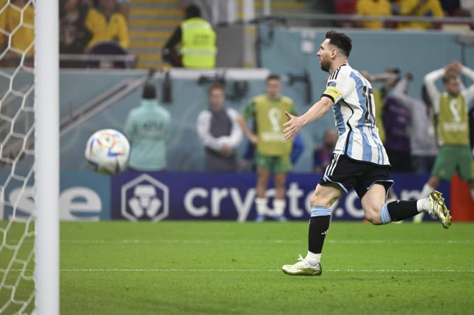 Leo Messi celebra su gol en el Argentina-Australia (Foto: Cordon Press).