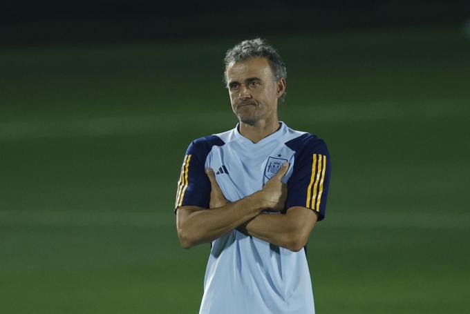 Luis Enrique, en un entrenamiento de la selección (FOTO: EFE).