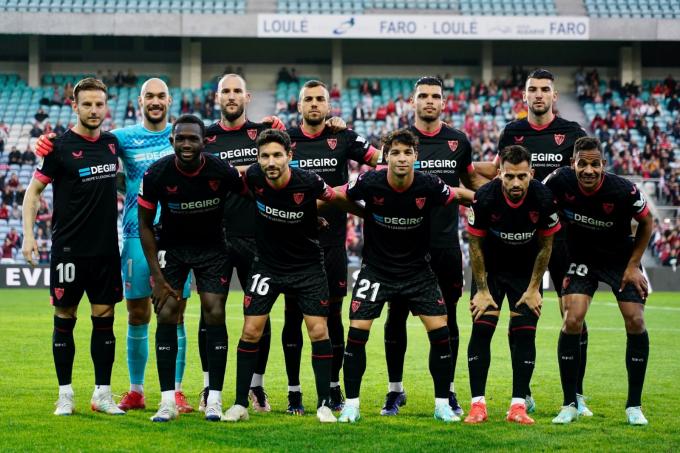 El once de Sampaoli, en el Benfica-Sevilla (Foto: SFC).
