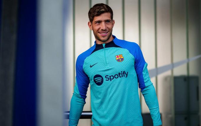 Sergi Roberto, en una sesión del Barcelona (Foto: FCB).