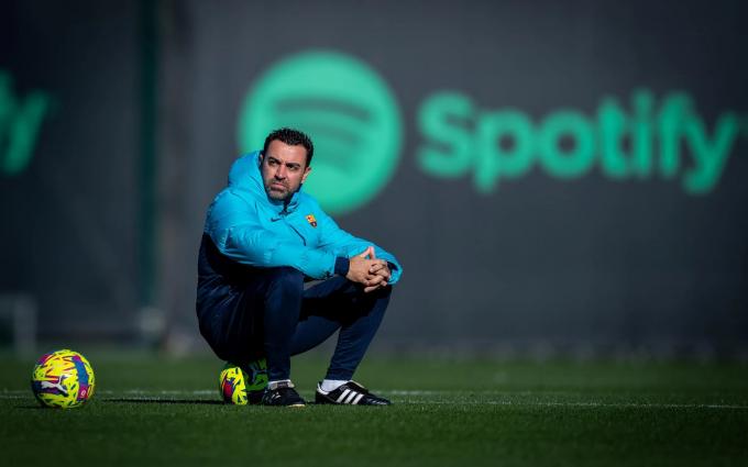Xavi Hernández, en una sesión de entrenamiento del Barcelona (Foto: FCB).