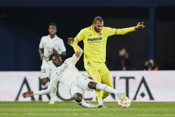 Camavinga, en acción con Capoue durante el Villarreal-Real Madrid de Copa (FOTO: Cordón Press).
