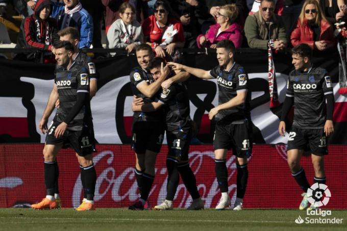 Ander Barrenetxea celebró su gol al Rayo que suponía el 0-2 para la Real Sociedad (Foto: LaLiga).