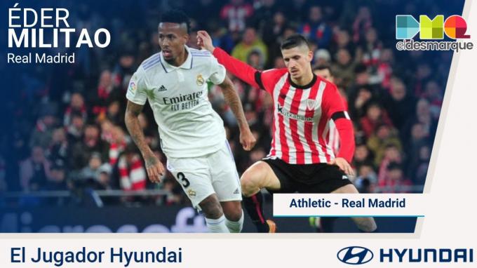 Militao, Jugador Hyundai del Athletic-Real Madrid.