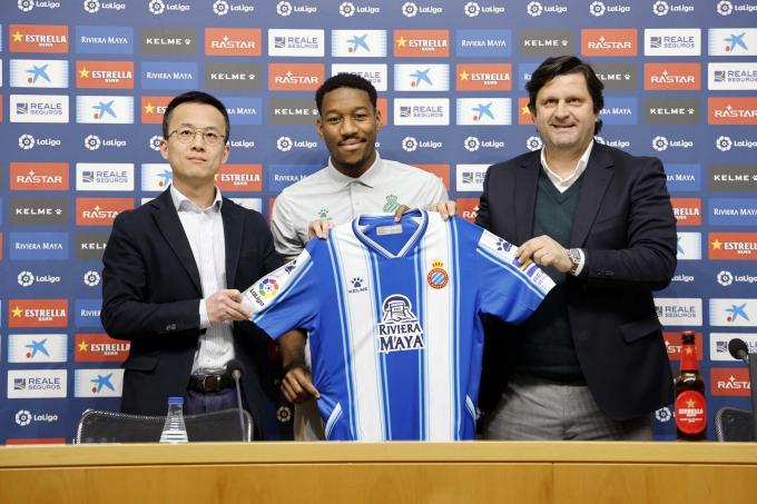 Pierre-Gabriel, en su presentación con el Espanyol (Foto: RCDE).