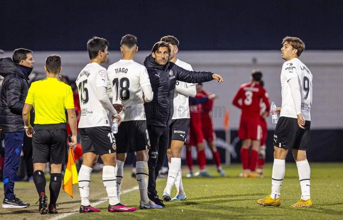 El VCF Mestalla empate ante el Terrasa FC (Foto: Valencia CF).