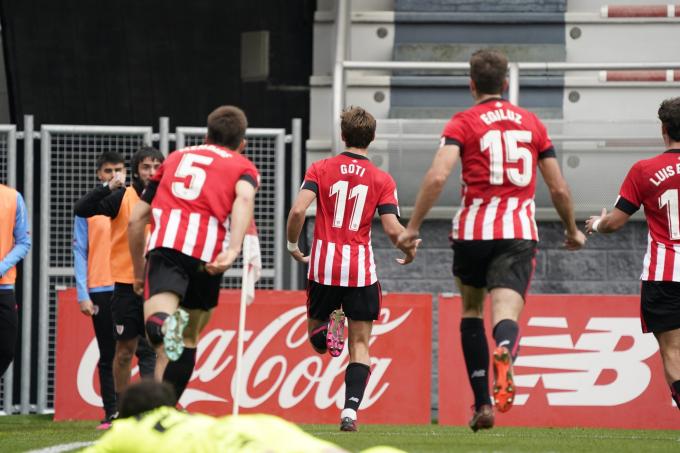 Gol de Mikel Goti para el Bilbao Athletic ante la UD Logroñés en Lezama (Foto: Athletic Club).