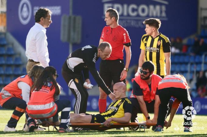 Mollejo se retira lesionado en el Andorra-Zaragoza (Foto: LaLiga)