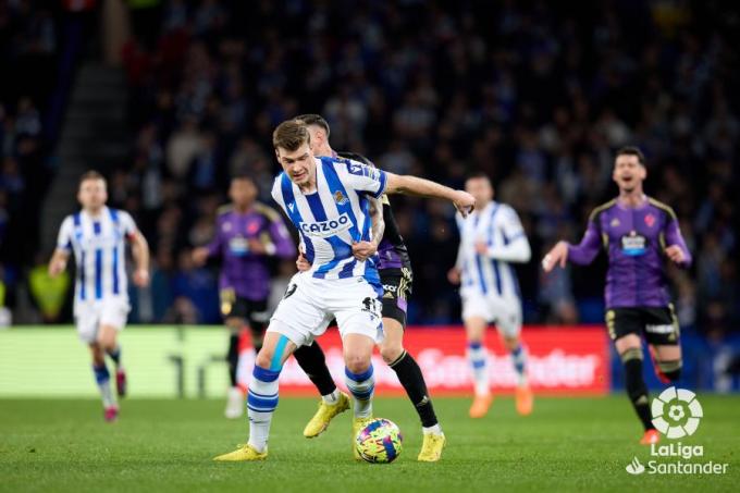 Alexander Sorloth gozó de la mejor oportunidad de la Real Sociedad en el primer tiempo (Foto: LaLiga).