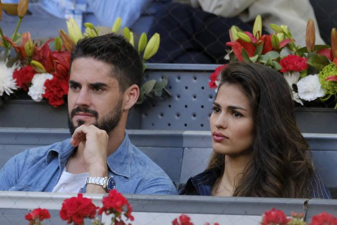 Isco y Sara Sálamo juntos viendo un partido en el Mutua Madrid Open en 2018. (Cordon Press)