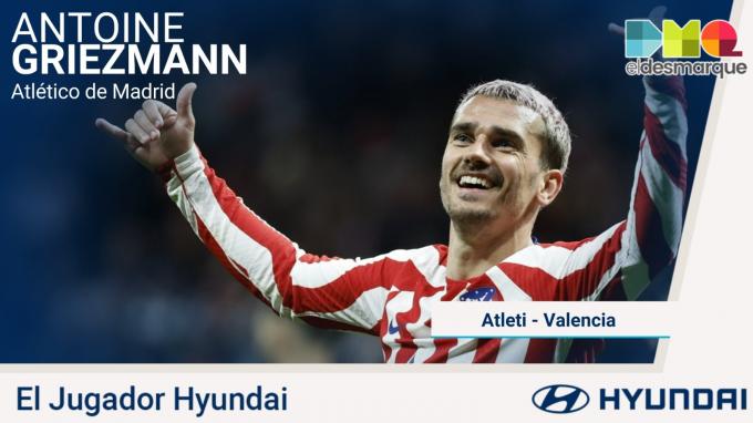 Antoine Griezmann, Jugador Hyundai del Atlético de Madrid-Valencia.