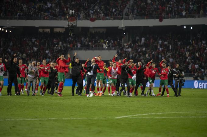 Los jugadores de Marruecos celebran el triunfo (Foto: EFE)