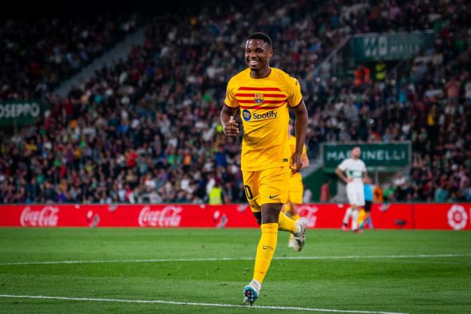 Ansu Fati celebra su gol en el Elche-Barcelona (Foto: FCB).