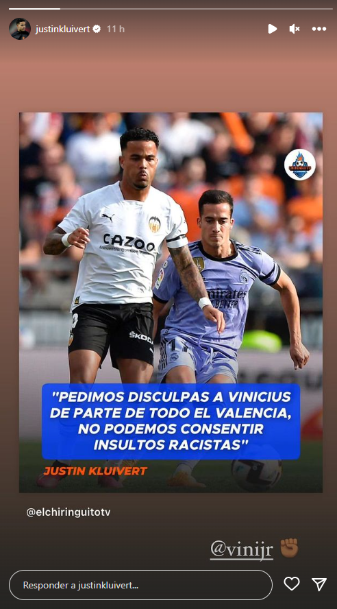 Justin Kluivert también muestra su apoyo a Vinicius tras los cánticos racistas (Foto: Cordon Press)