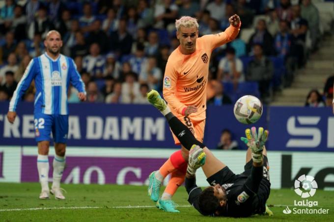 Antoine Griezmann durante el Espanyol-Atlético de Madrid.Fuente: LaLiga