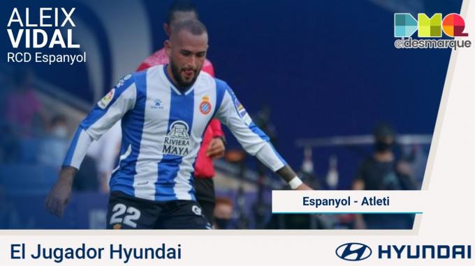Aleix Vidal, Jugador Hyundai del Espanyol-Atlético de Madrid.