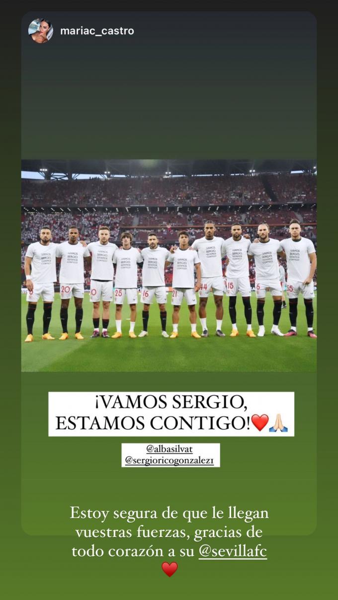 El mensaje de Alba Silva para agradecer el apoyo del Sevilla a Sergio Rico