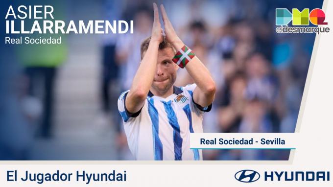 Asier Illarramendi ha sido elegido el Jugador Hyundai del partido entre la Real Sociedad y el Sevil