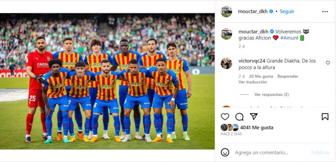 Diakhaby despide la temporada por Instagram
