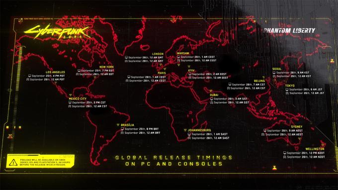 El horario de Cyberpunk 2077: Phantom Liberty