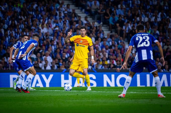 Lewandowski, en el Oporto-Barcelona (Foto: FCB).