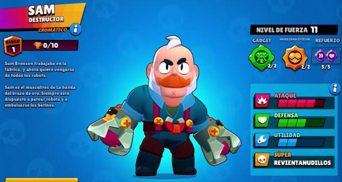 Sam nuevo brawler brawl stars kit
