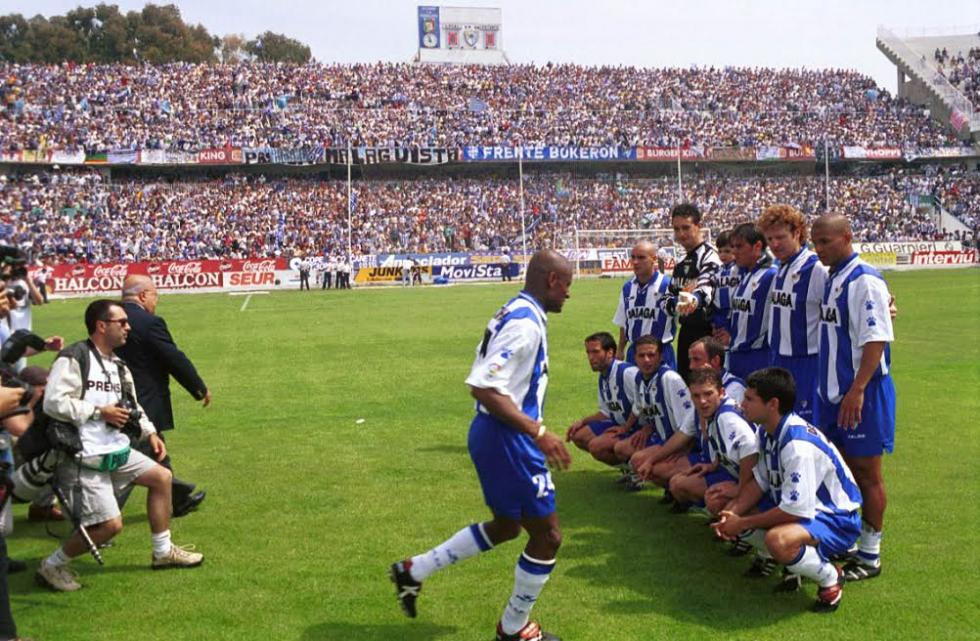 Enrique Sánchez no quiso perderse el ascenso logrado por el Málaga en el año 1999.