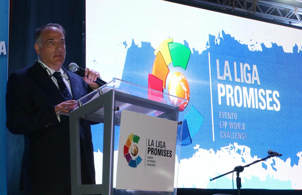 Javier Tebas, en el evento de inauguración de LaLiga Promises en Barranquilla, Colombia (Foto: LaLiga).