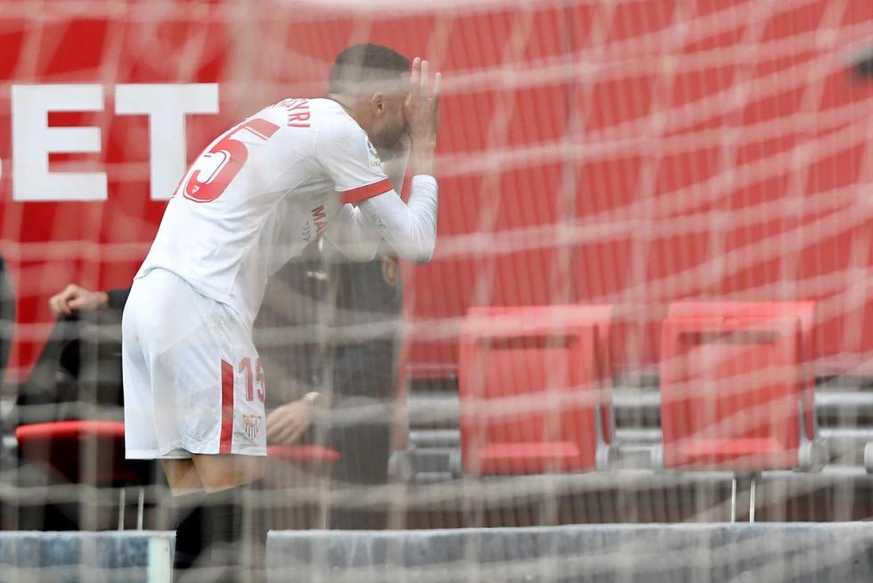 Imagen del gol de En-Nesyri, en el Sevilla - Cádiz. (Foto: Kiko Hurtado).