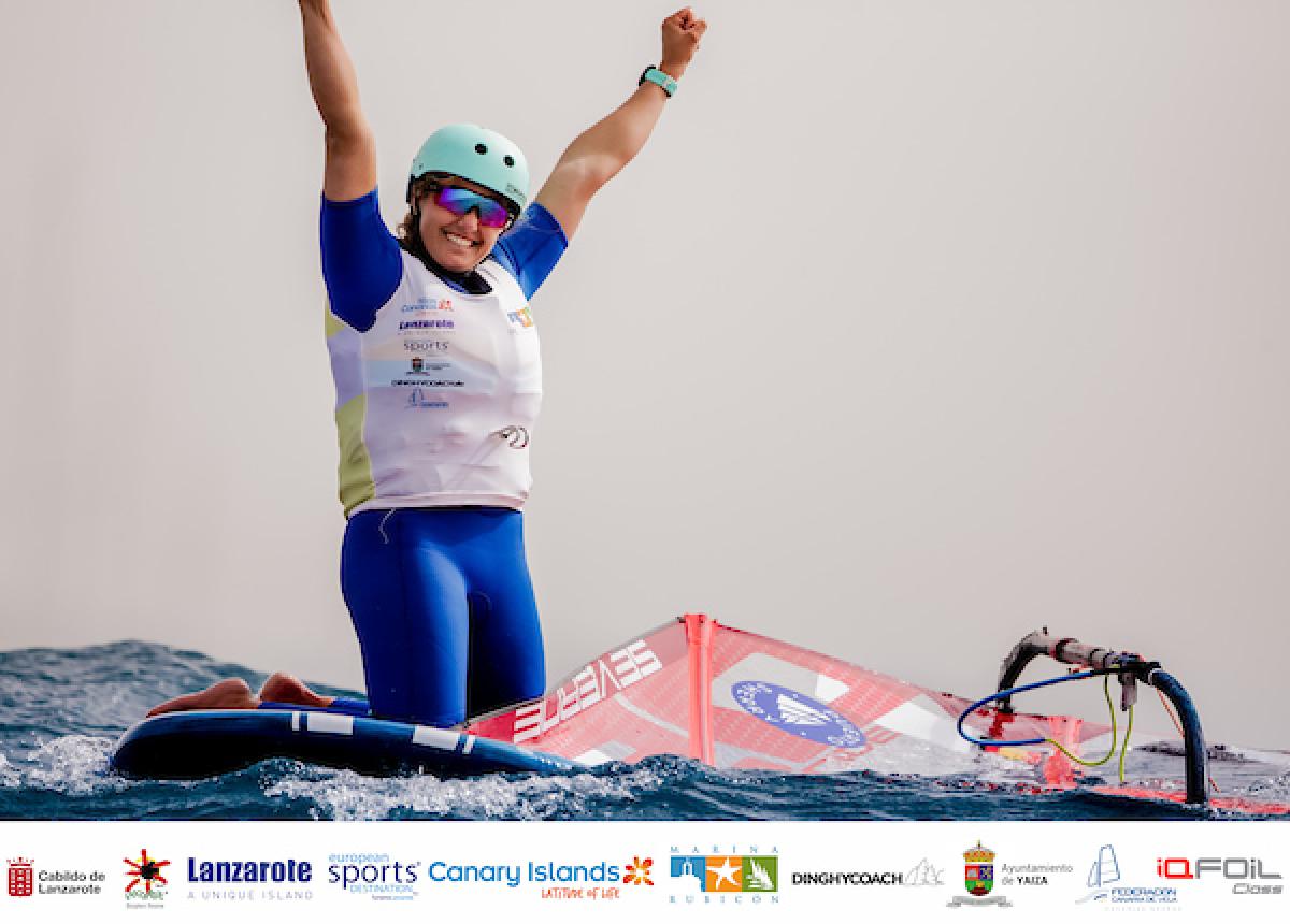 Pilar Lamadrid estrena a lo grande el Circuito IQFoil International Games