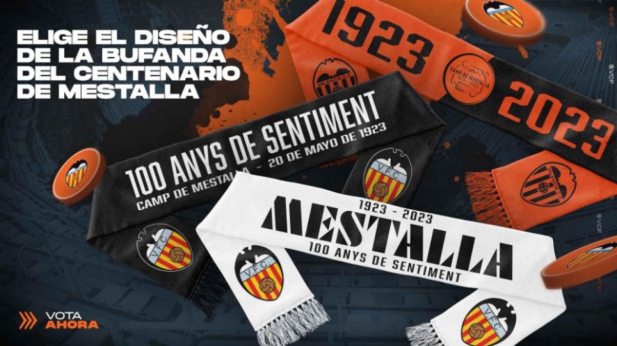 La bufanda Centenario de Mestalla se elegirá a base de Tokens