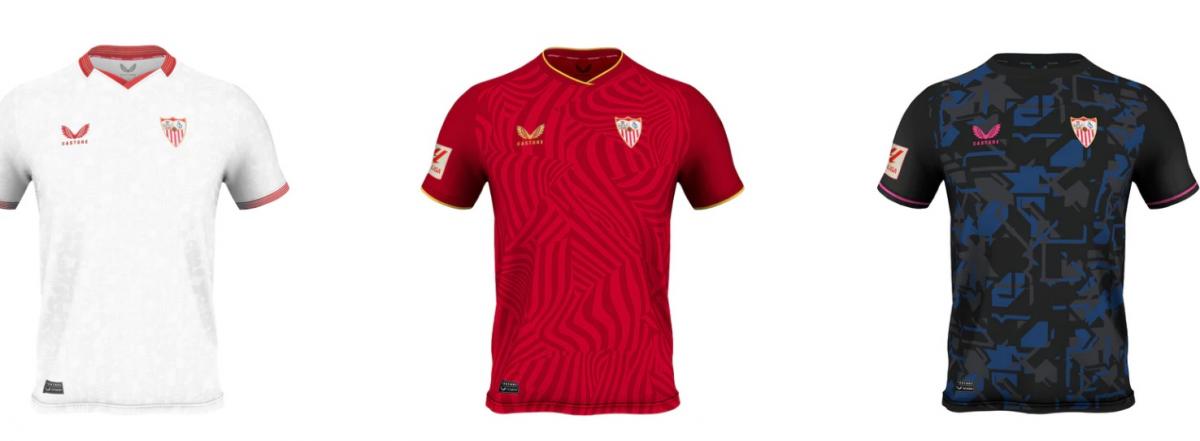 El Sevilla FC presenta sus nuevas camisetas para la temporada 2023/24