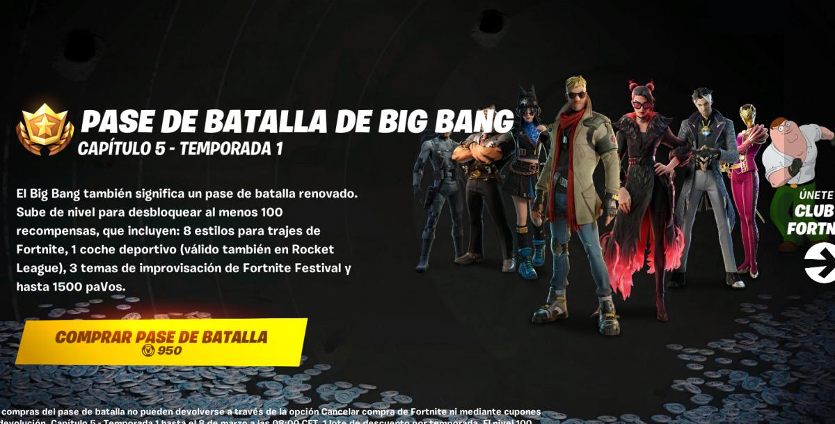 el pase de batalla de fortnite capitulo 5 temporada 1