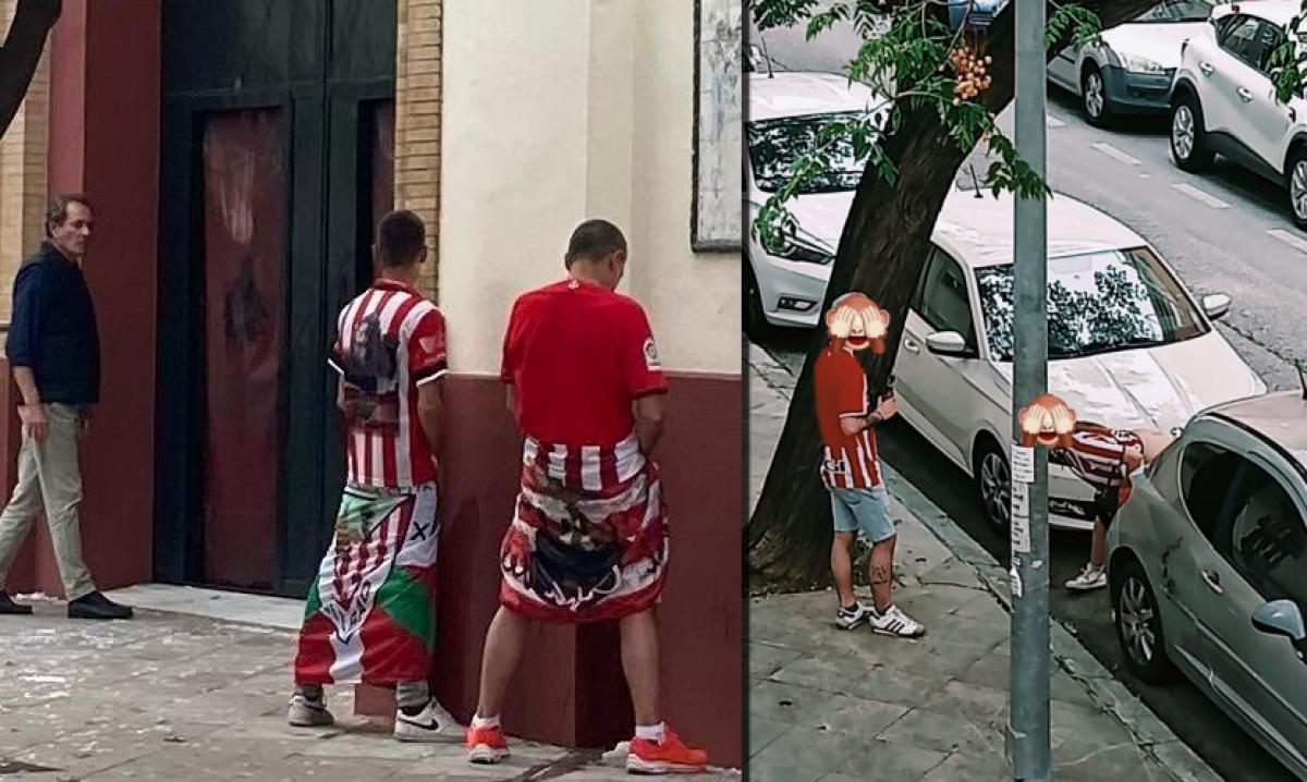 Las imágenes de la vergüenza en Sevilla de los del Athletic Club