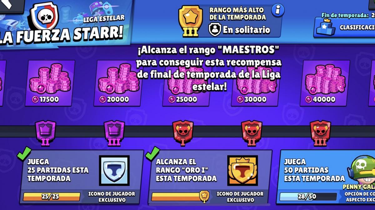 Brawl Stars: ¿cuáles son los 20 rangos de las rankeds en la Liga Estelar?