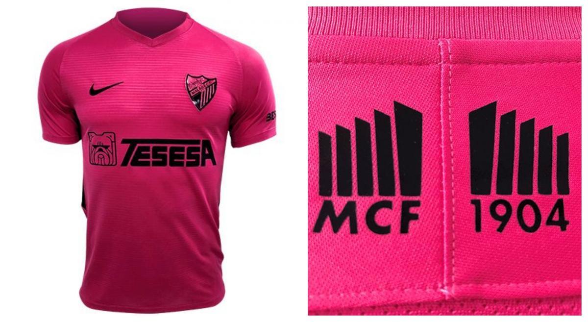 Camiseta rosa malaga cf outlet