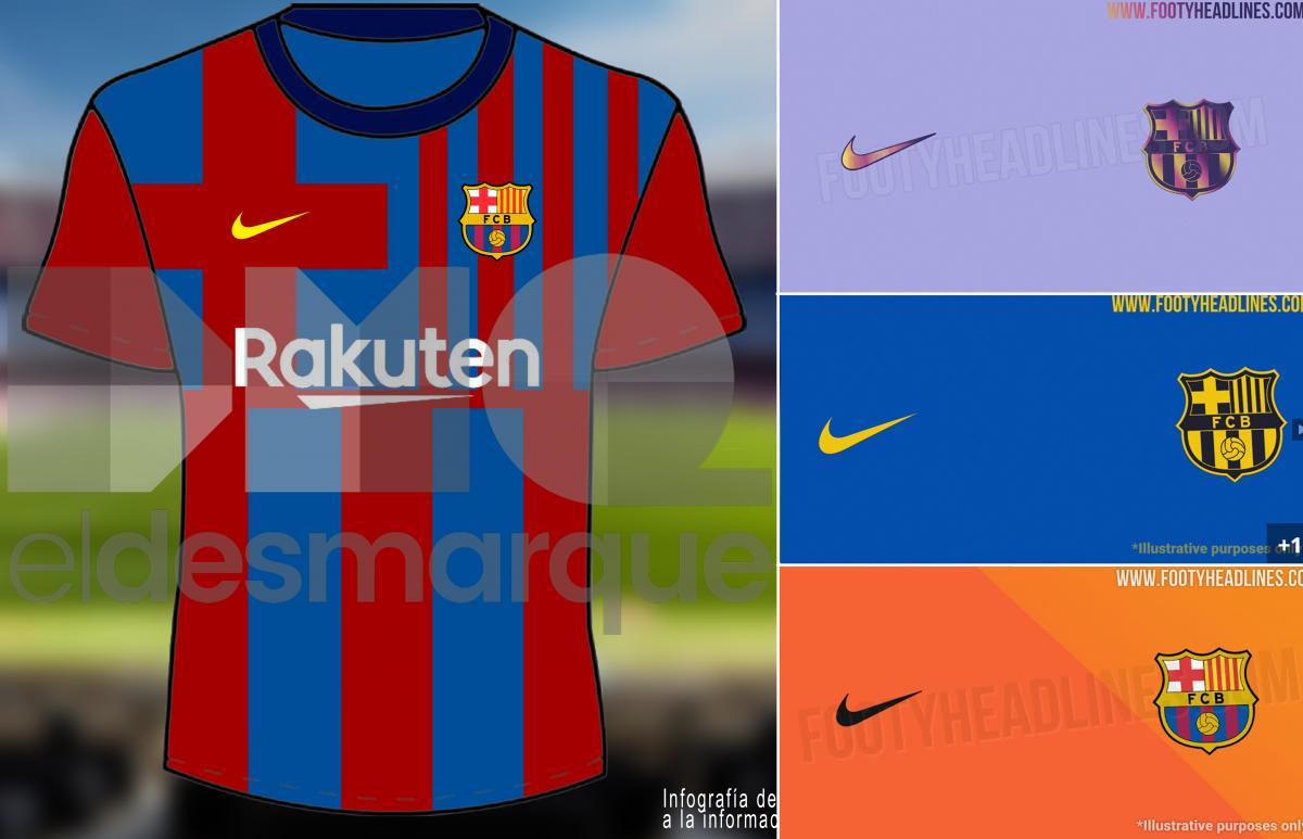 Filtradas las tres nuevas camisetas del Barcelona 2021 2022 colores detalles e imagenes